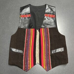Bolivian  Handwoven Vest made from Traditional Antique Manta Sz. M